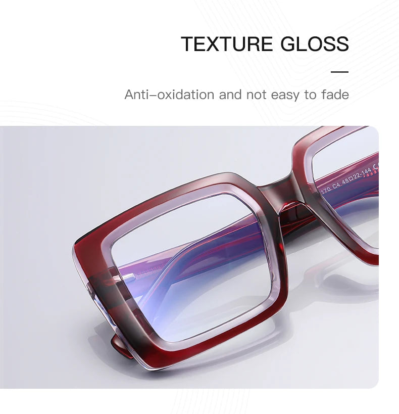 JMISUS Custom Large Square Prescription Glasses Women Handmade Acetate Unique Shape Photochromic Multifocal Optical Eyewear