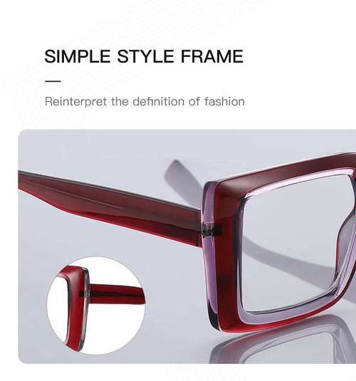 JMISUS Custom Large Square Prescription Glasses Women Handmade Acetate Unique Shape Photochromic Multifocal Optical Eyewear