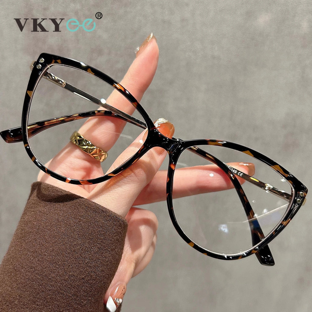 VICKY New Arrival Fashionable Cat-Eye Minimalist Design Women's Anti-blue Light Reading Glasses Custom Prescription Available