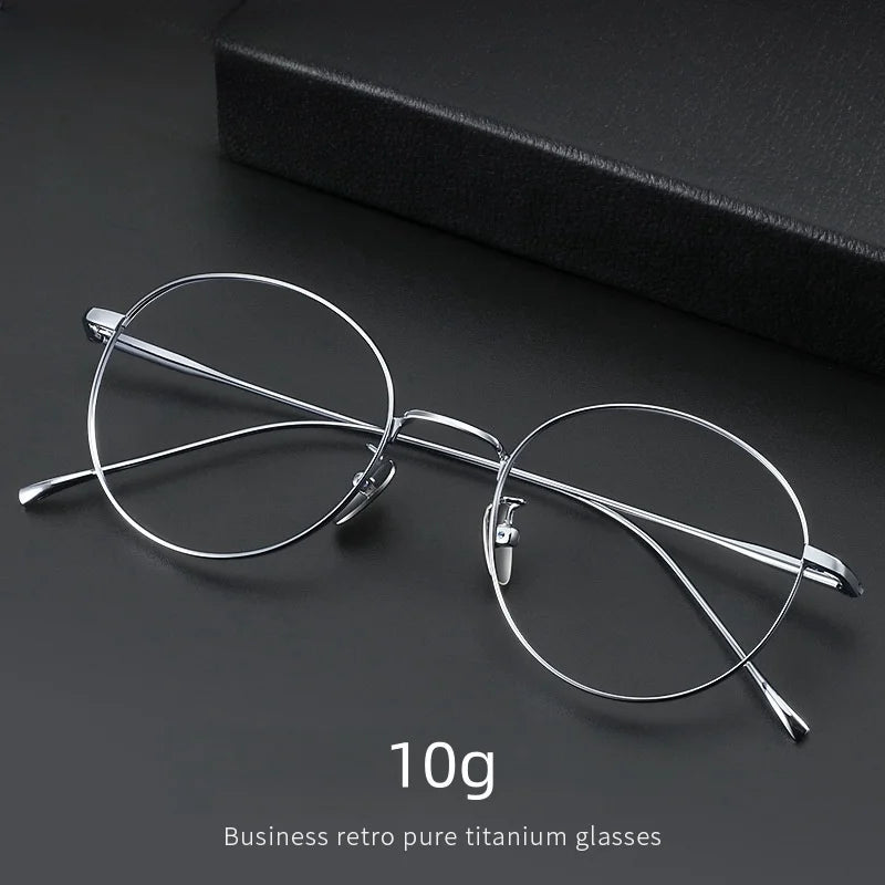 Xbora Fashion Round Optical Prescription Glasses Custom Reading Myopia Multifocal Titanium Alloy Eyewear For Men and Women 1644